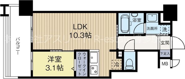 西鉄平尾駅 徒歩12分 4階の物件間取画像